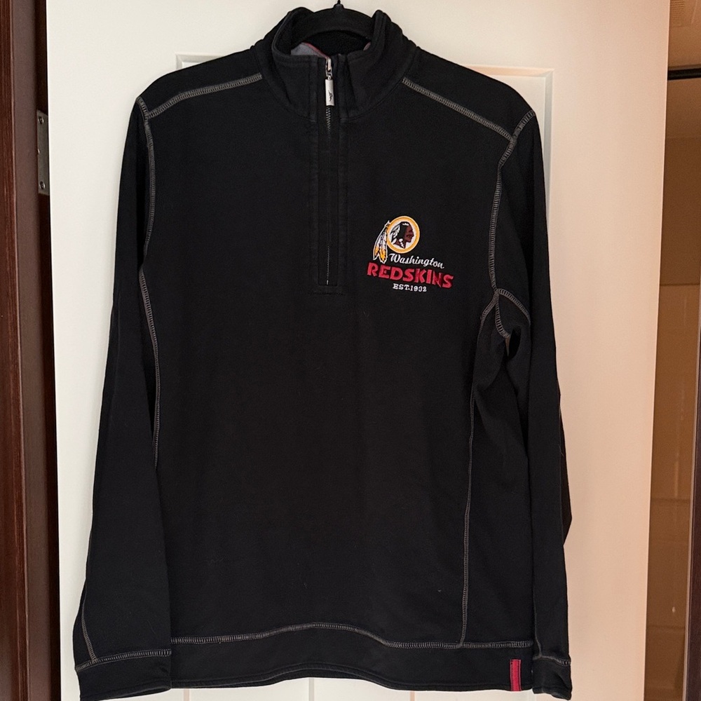 Tommy Bahama Rare Washington Redskins Mens Medium Black 1/4 Zip Pullover .